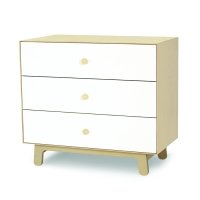 Commode Merlin Sparrow 3 tiroirs - Blanc/Bouleau
